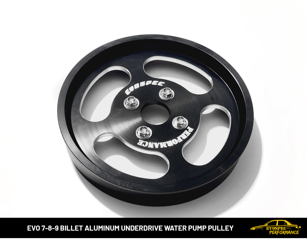 Billet Aluminum Underdrive Water Pump Pulley - Evo 4/5/6/7/8/9 - Anodized Black image