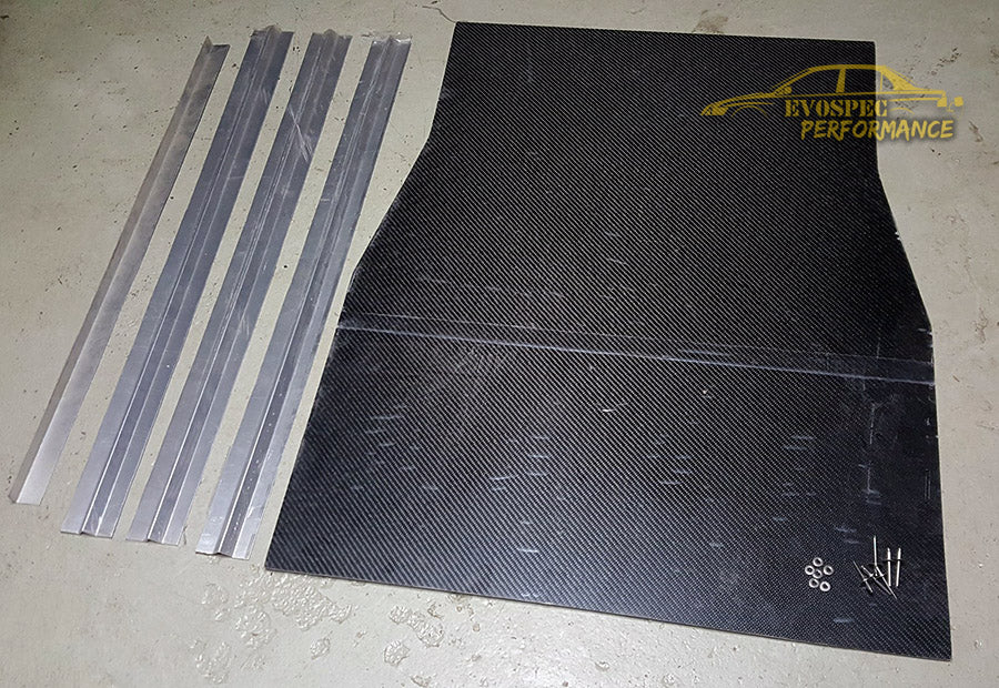 EVO 7/8/9 Carbon Fiber Trunk Delete Panel / Spare Tire Delete image 1