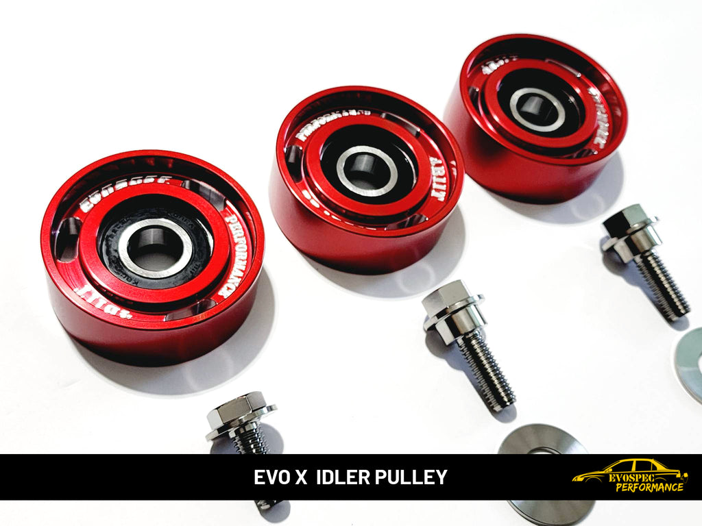Evo X / ralliart 4B11T billet idler pulley kit. image 2