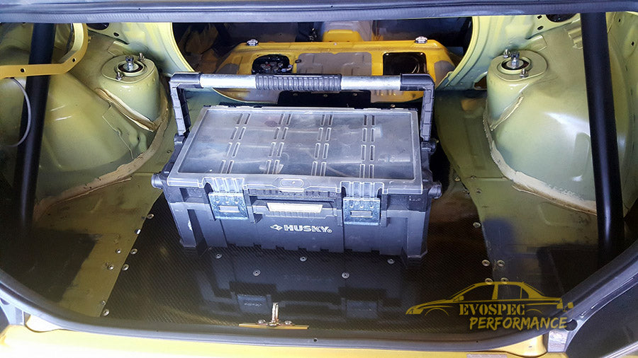 EVO 7/8/9 Carbon Fiber Trunk Delete Panel / Spare Tire Delete image 5