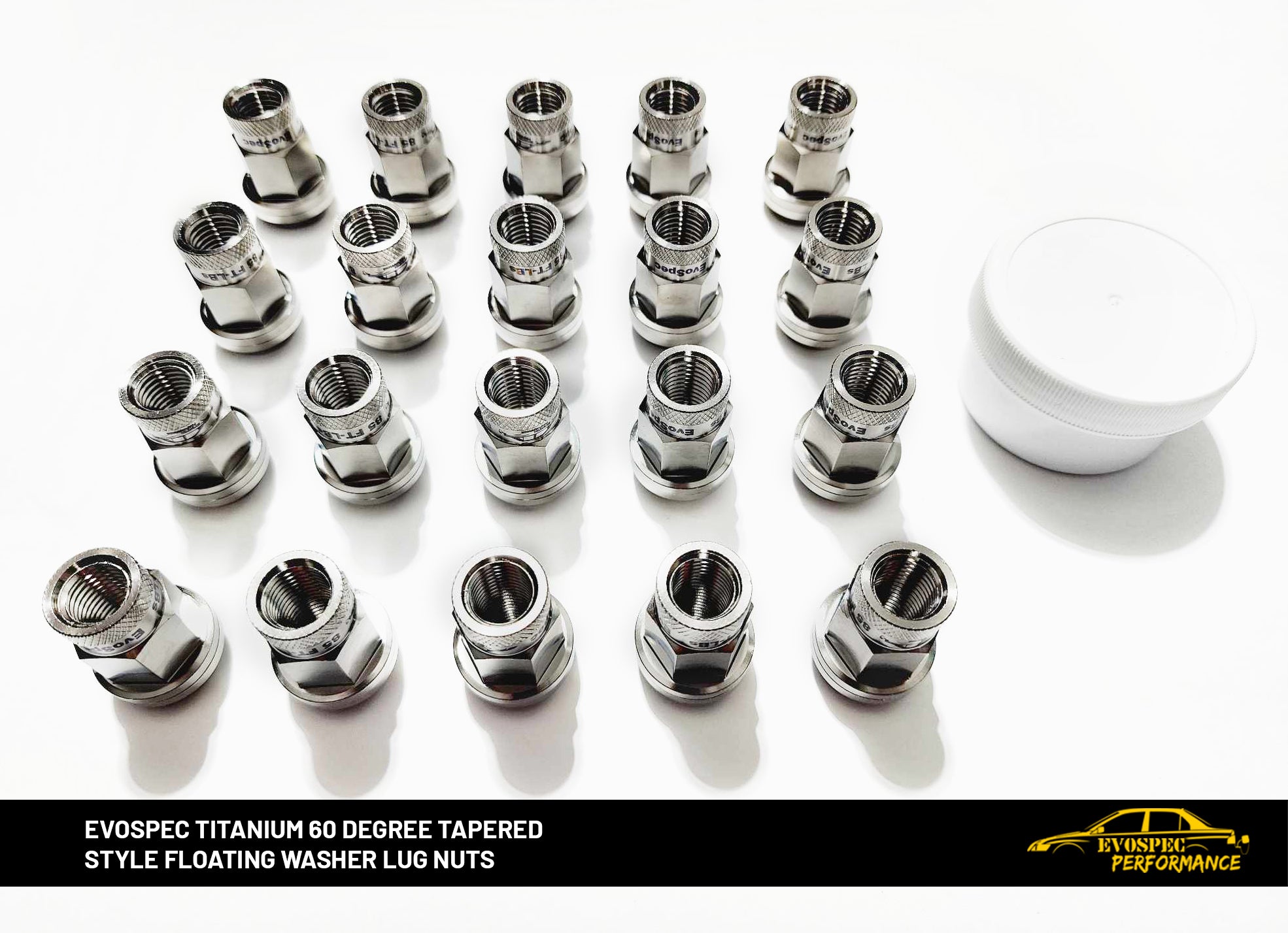 EvoSpec TITANIUM 60 degree tapered style floating washer lug nuts image 0