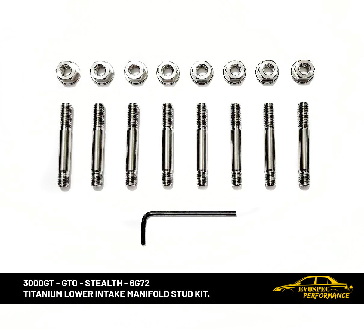 3000GT/ GTO / Stealth / 6G72 Titanium lower intake manifold stud kit image 0