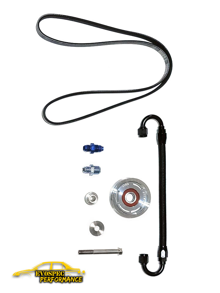 Billet Aluminum Power Steering Delete Pulley Kit - Evo 4/5/6/7/8/9 image 0