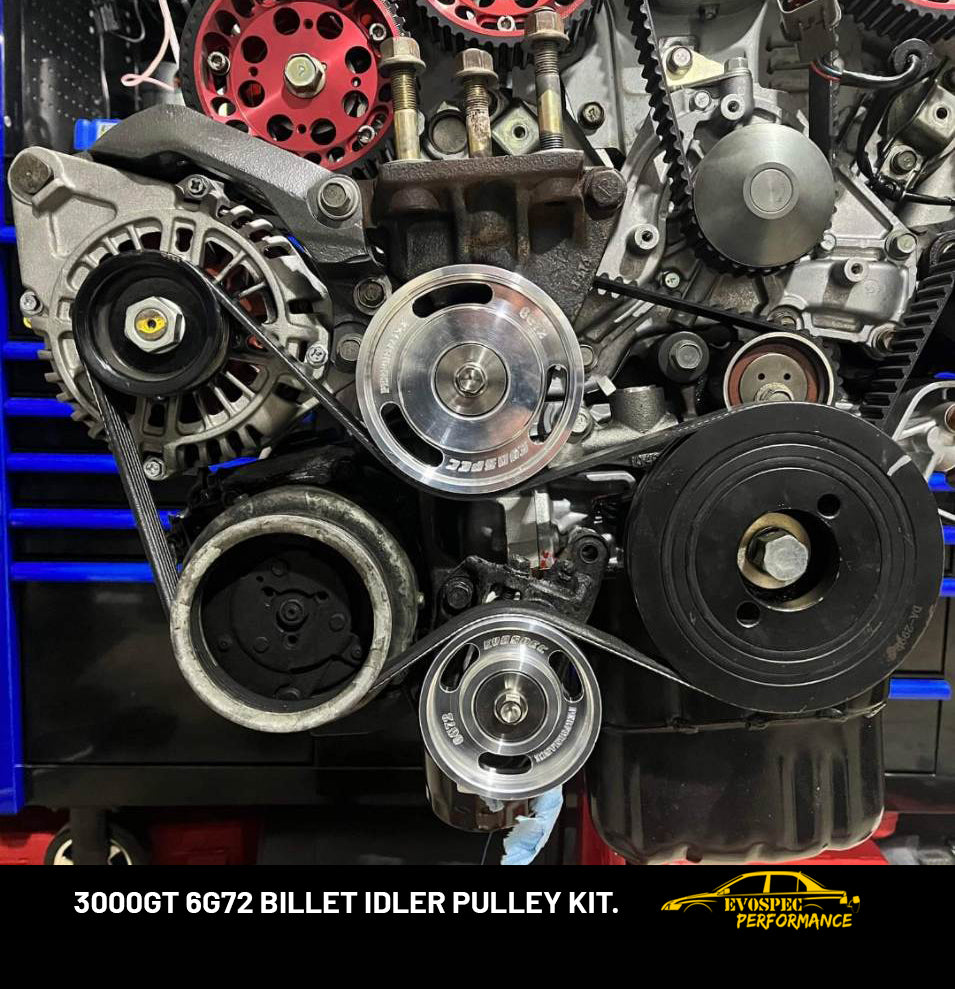 EvoSpec Performance 3000GT 6G72 billet idler pulley kit. image 1