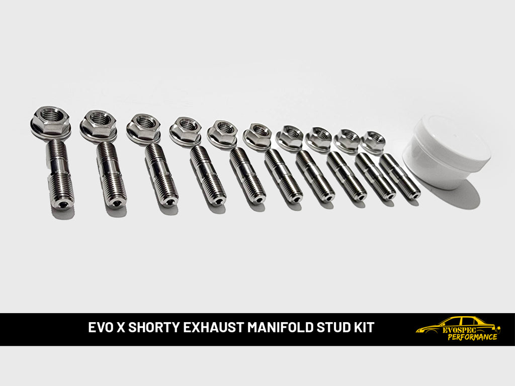 EVO 10 / X  Titanium shorty exhaust manifold stud kit gen3 image 1