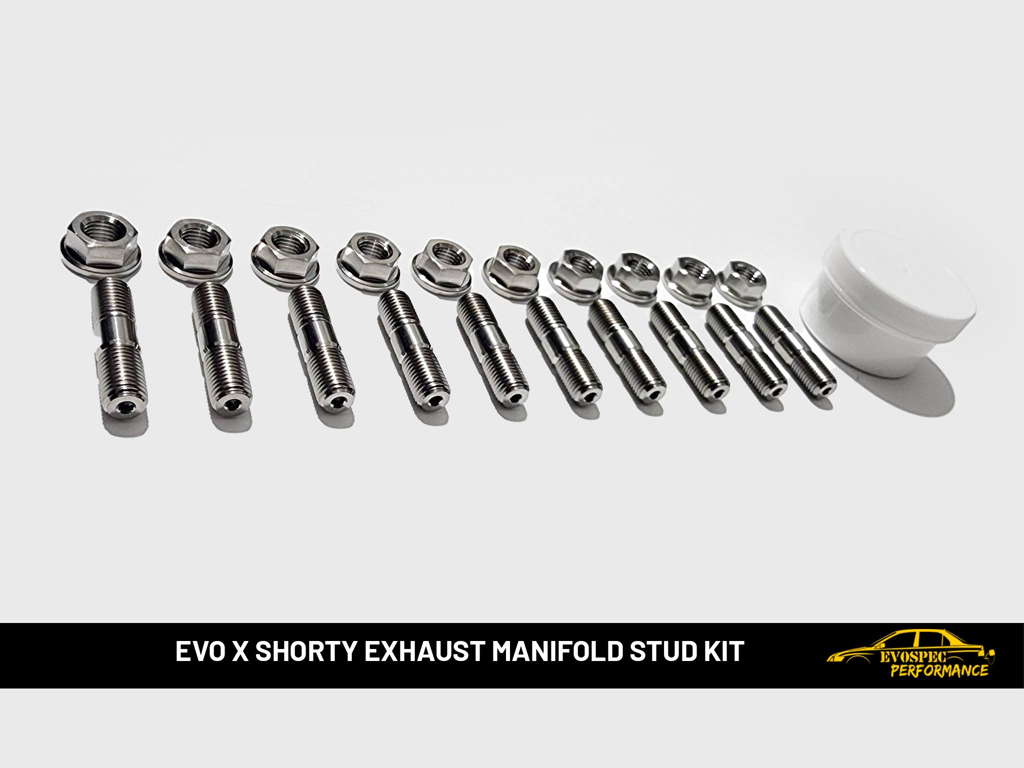 EVO 10 / X  Titanium shorty exhaust manifold stud kit gen3 image 1