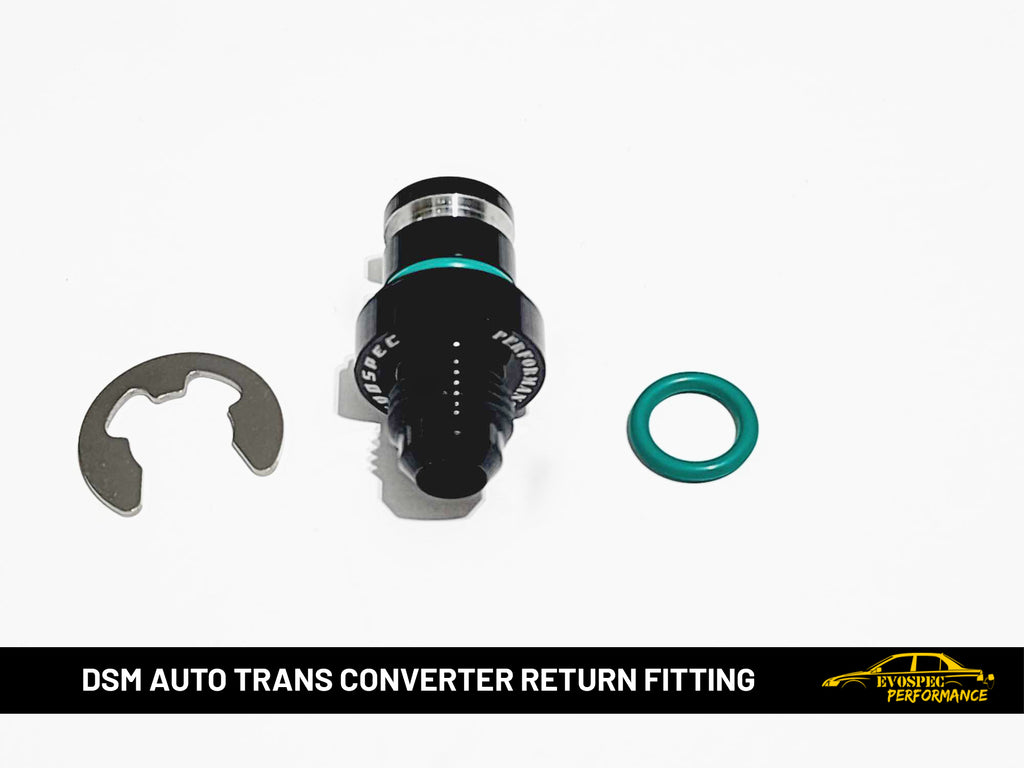 DSM Auto trans converter return fitting - Black Anodized image