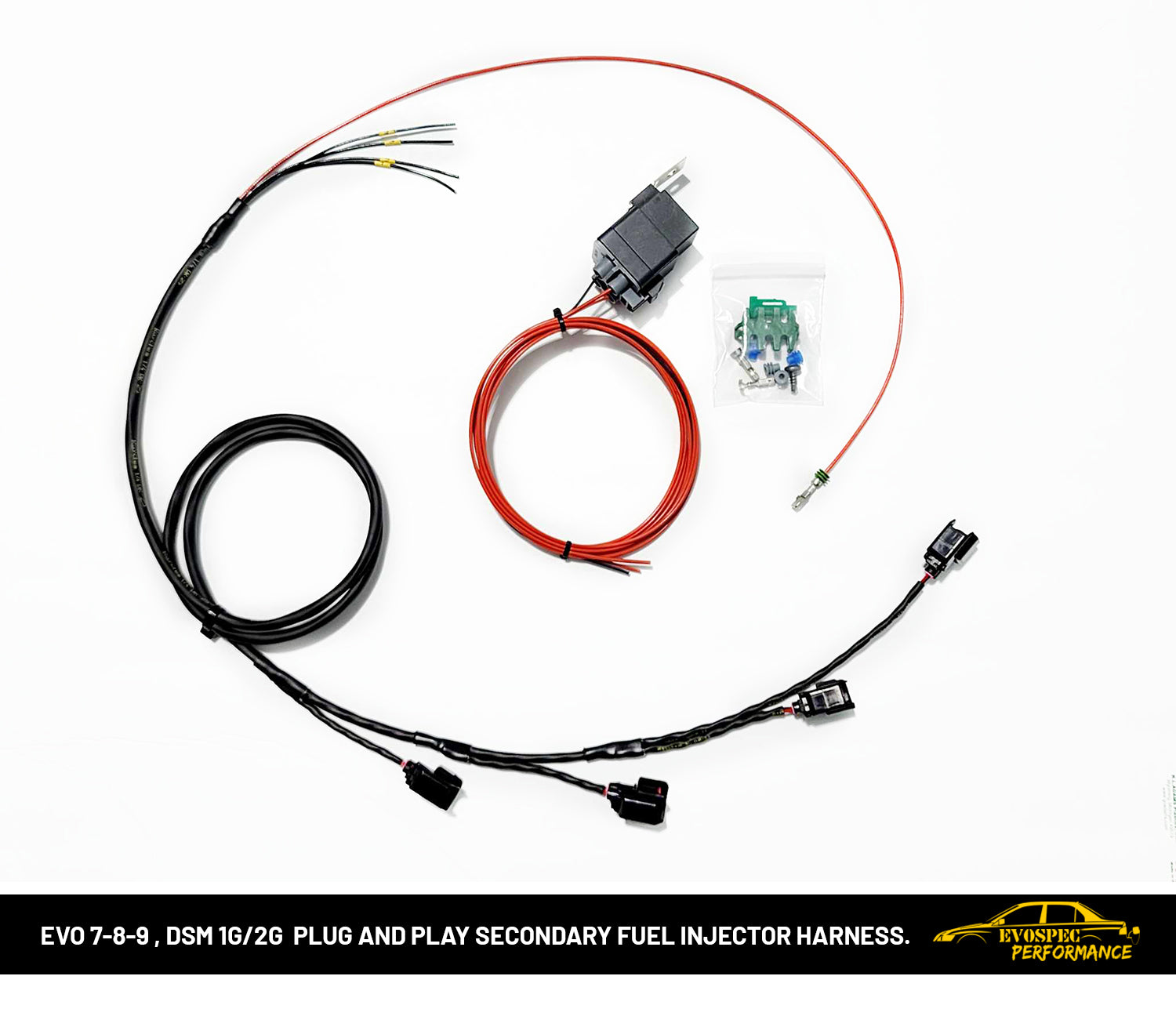 Evo 7-8-9 plug and play secondary fuel injector harness image 2