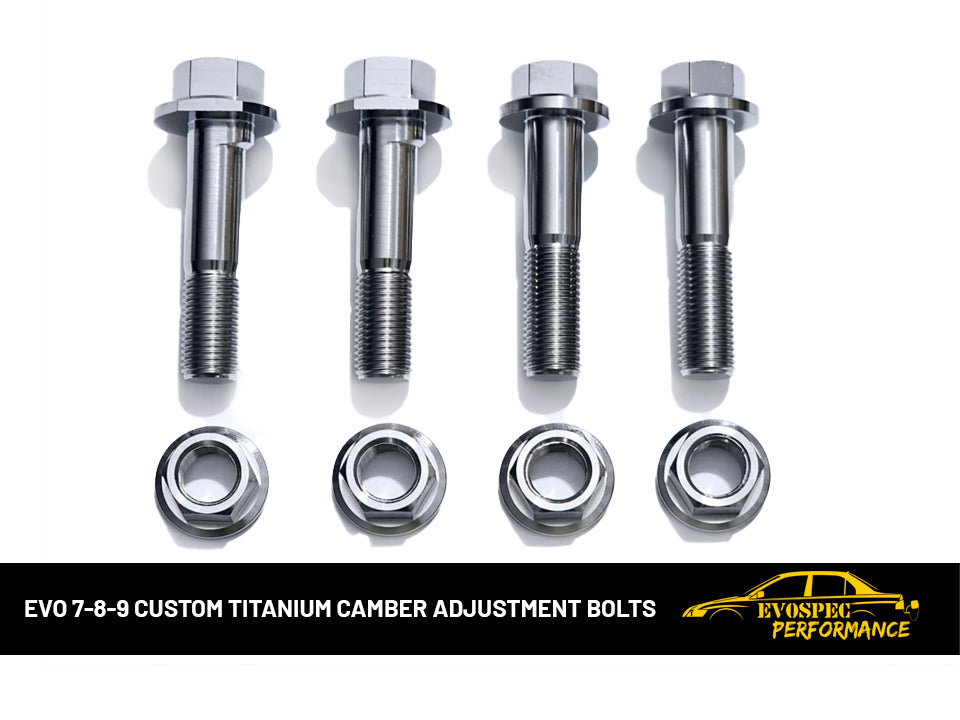 Evo 7-8-9 Custom titanium camber adjustment bolts image 0