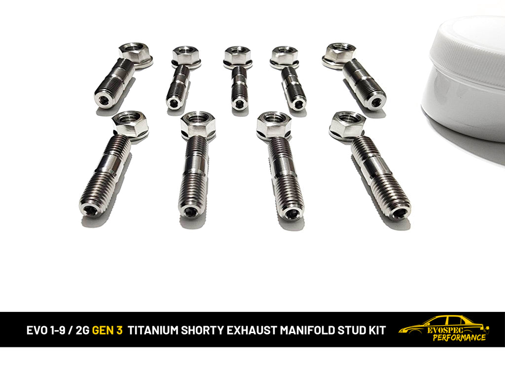 Evo 1-9 and 2G DSM Titanium shorty exhaust manifold stud kit gen3 image 2