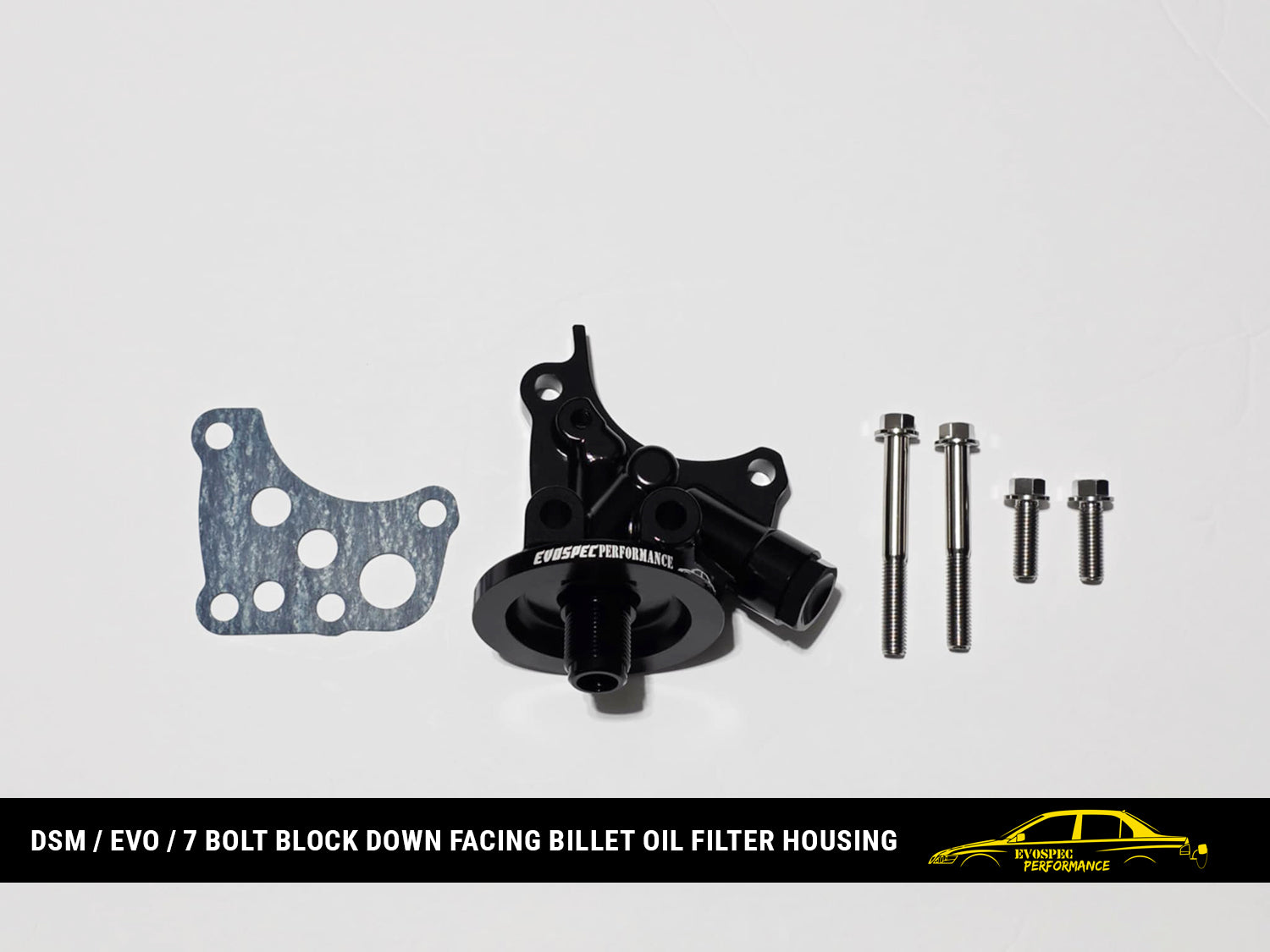 DSM / Evo / 7 bolt block down facing billet oil filter housing image 2