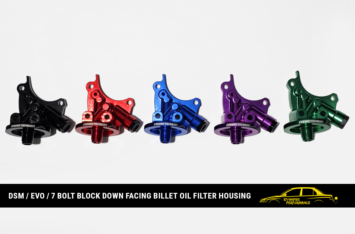 DSM / Evo / 7 bolt block down facing billet oil filter housing image 1