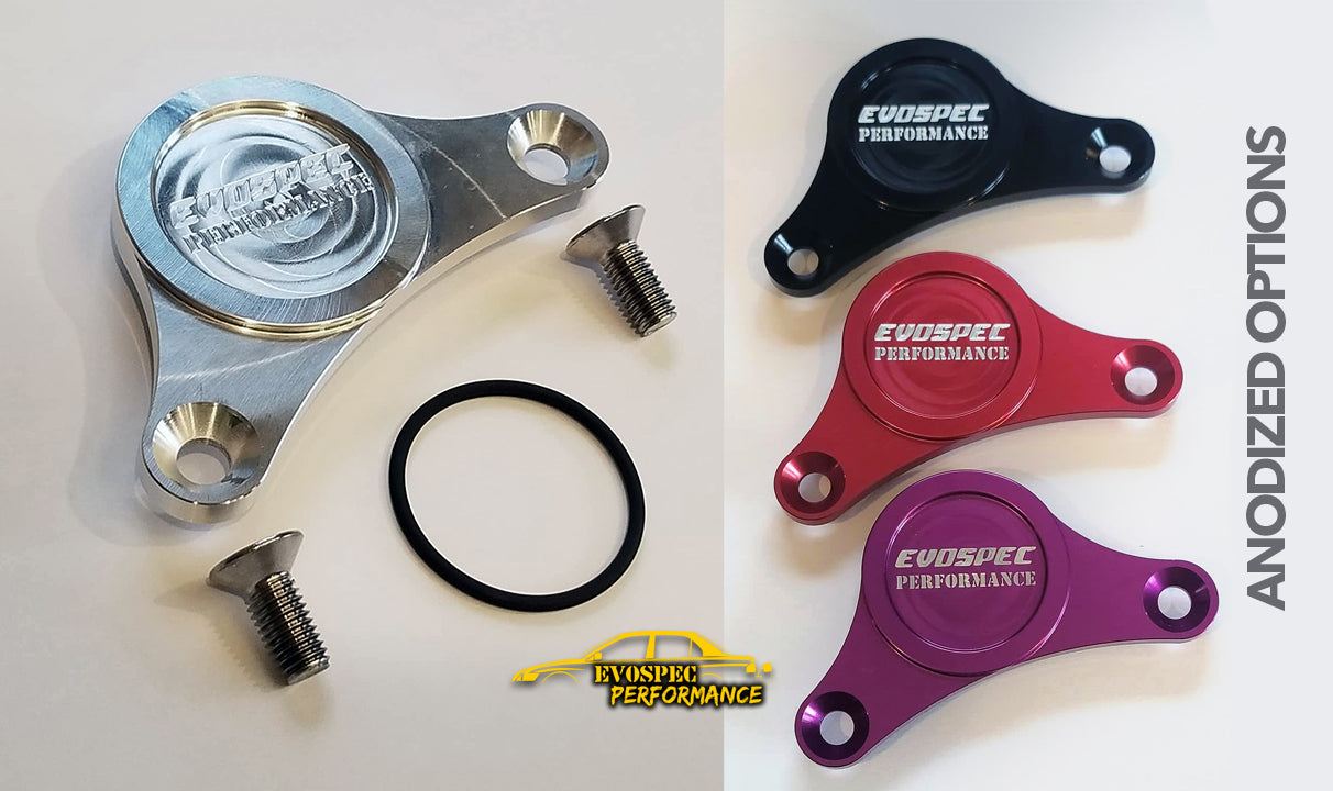 EvoSpec Performance Billet Exhaust Cam Housing delete kit. image 0