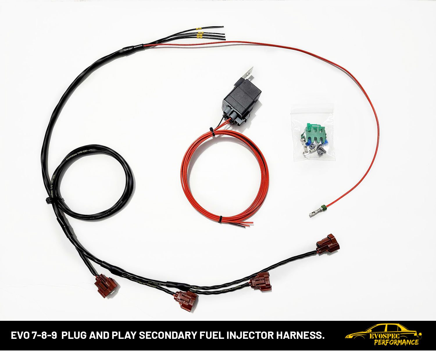 Evo 7-8-9 plug and play secondary fuel injector harness image 0