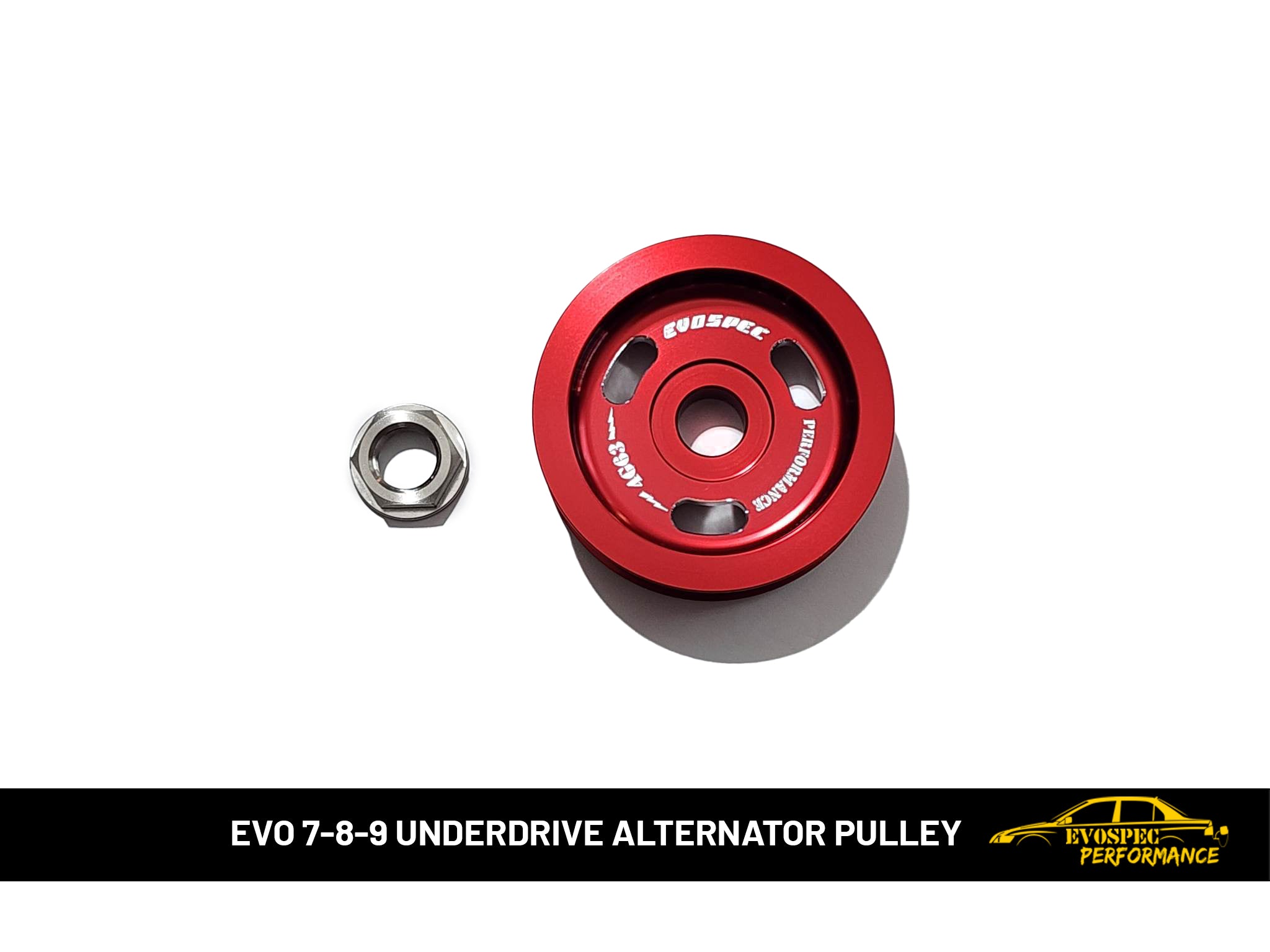 Evo 7 -8 -9 Underdrive Alternator pulley - Red Anodized image