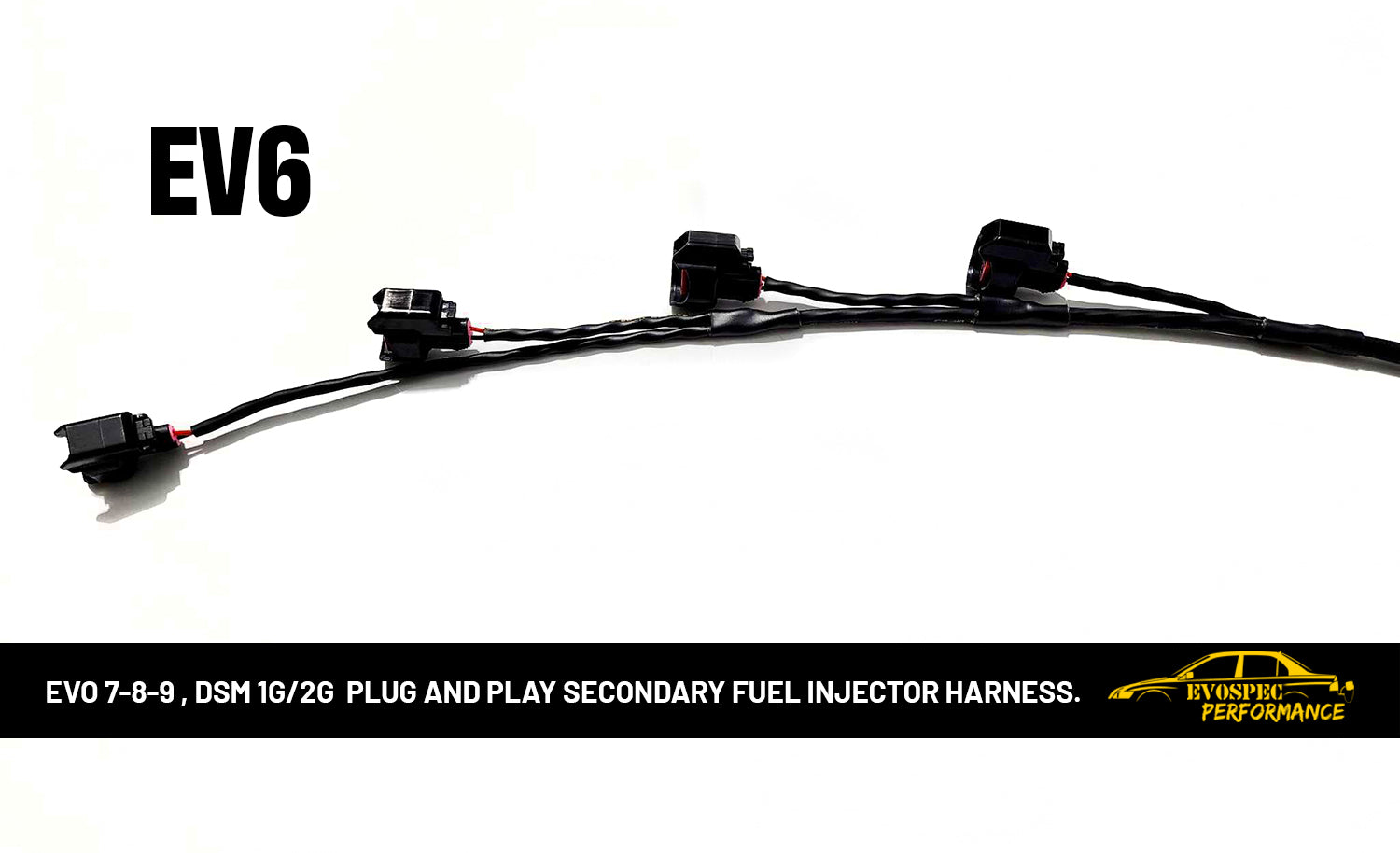 Evo 7-8-9 plug and play secondary fuel injector harness - EV6 image