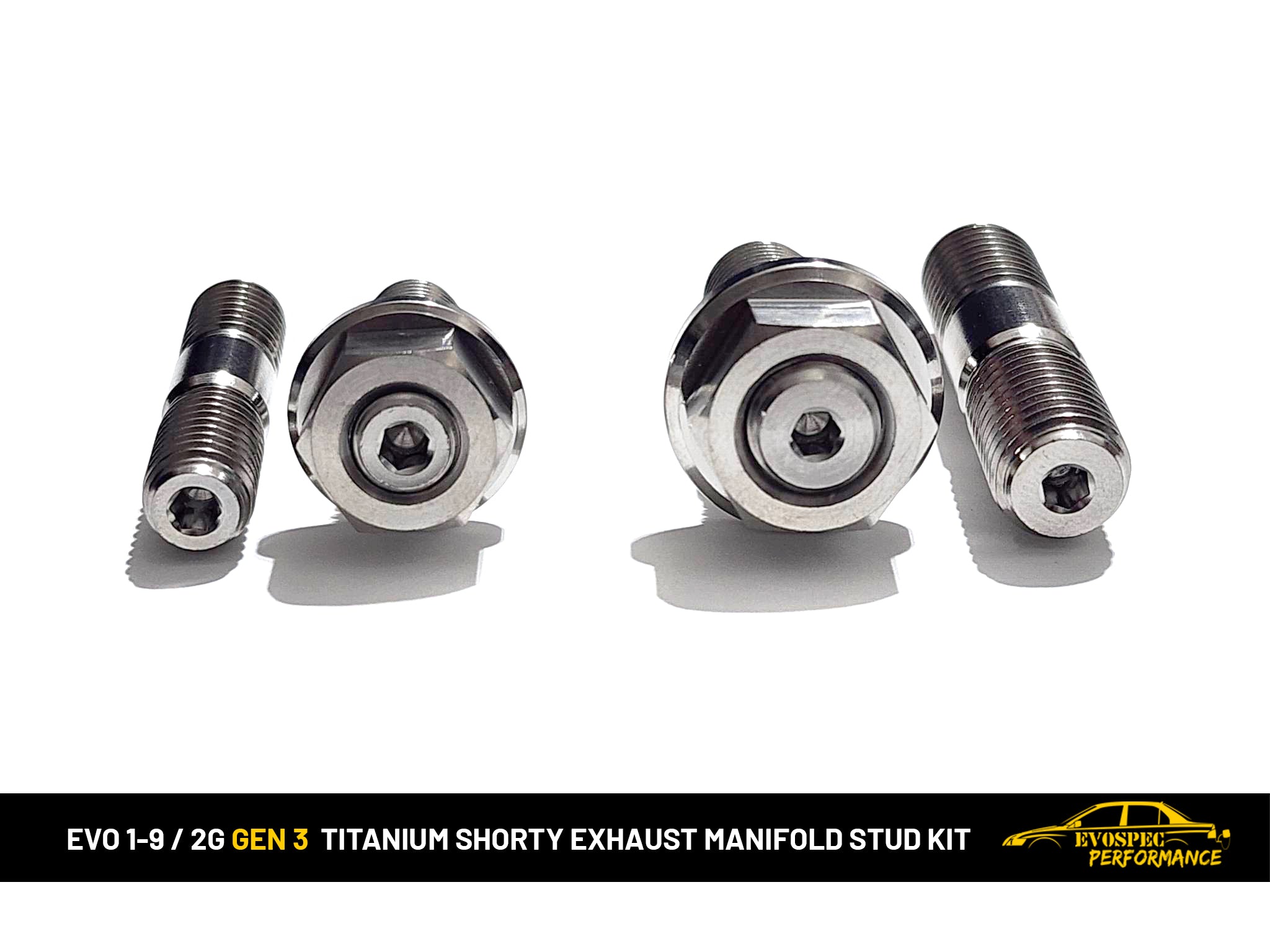 Evo 1-9 and 2G DSM Titanium shorty exhaust manifold stud kit gen3 image 1