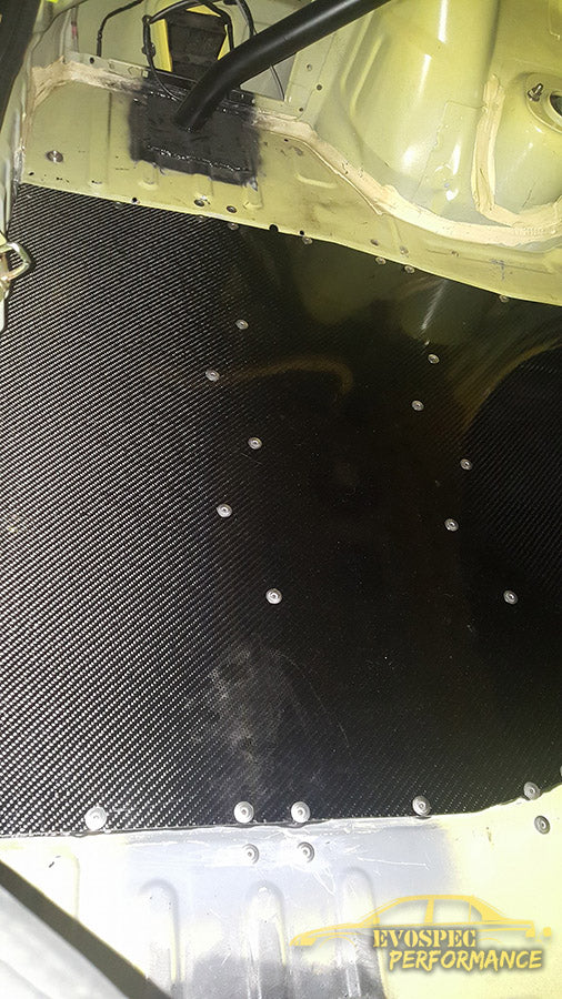 EVO 7/8/9 Carbon Fiber Trunk Delete Panel / Spare Tire Delete image 7