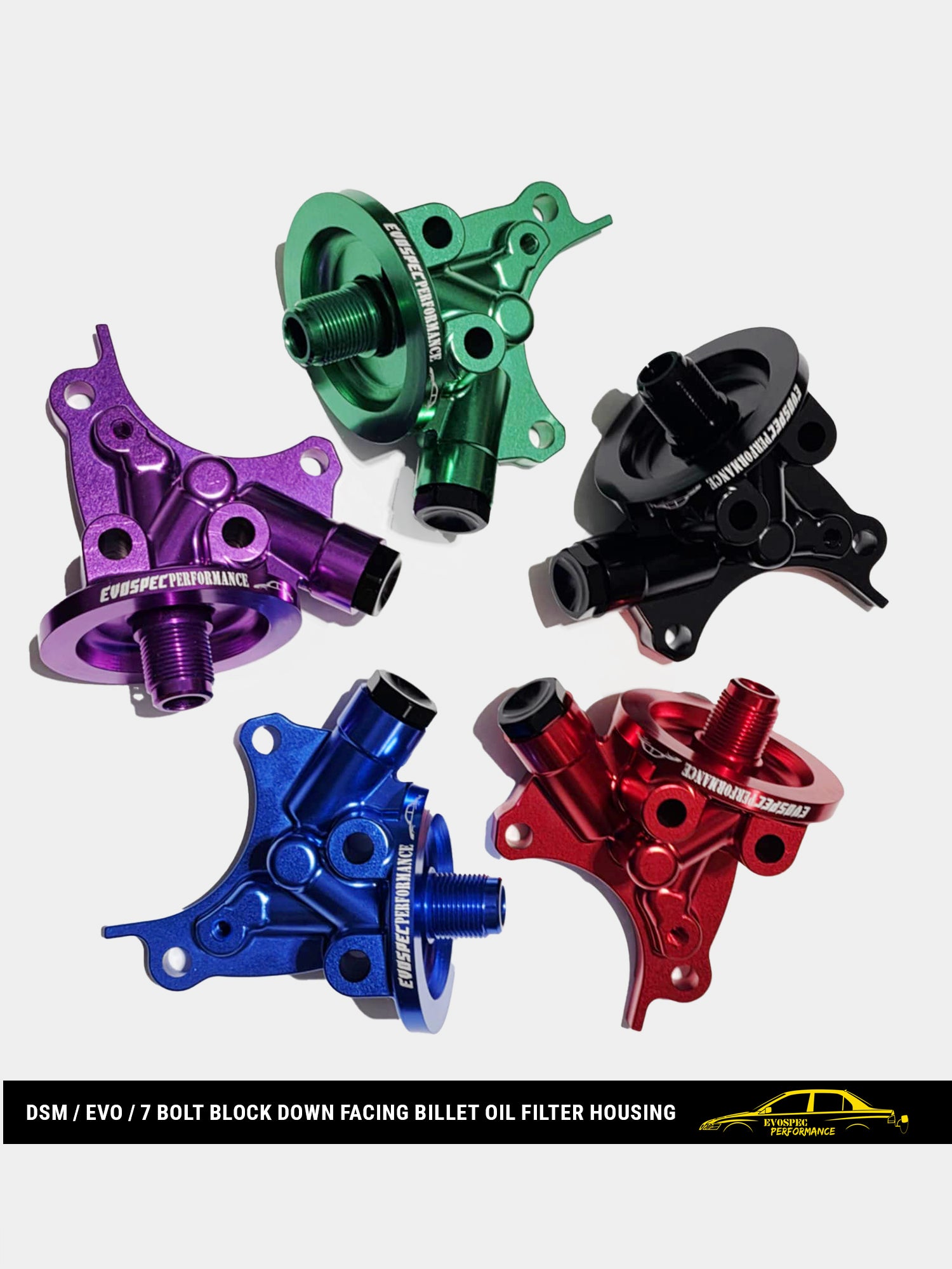 DSM / Evo / 7 bolt block down facing billet oil filter housing image 0