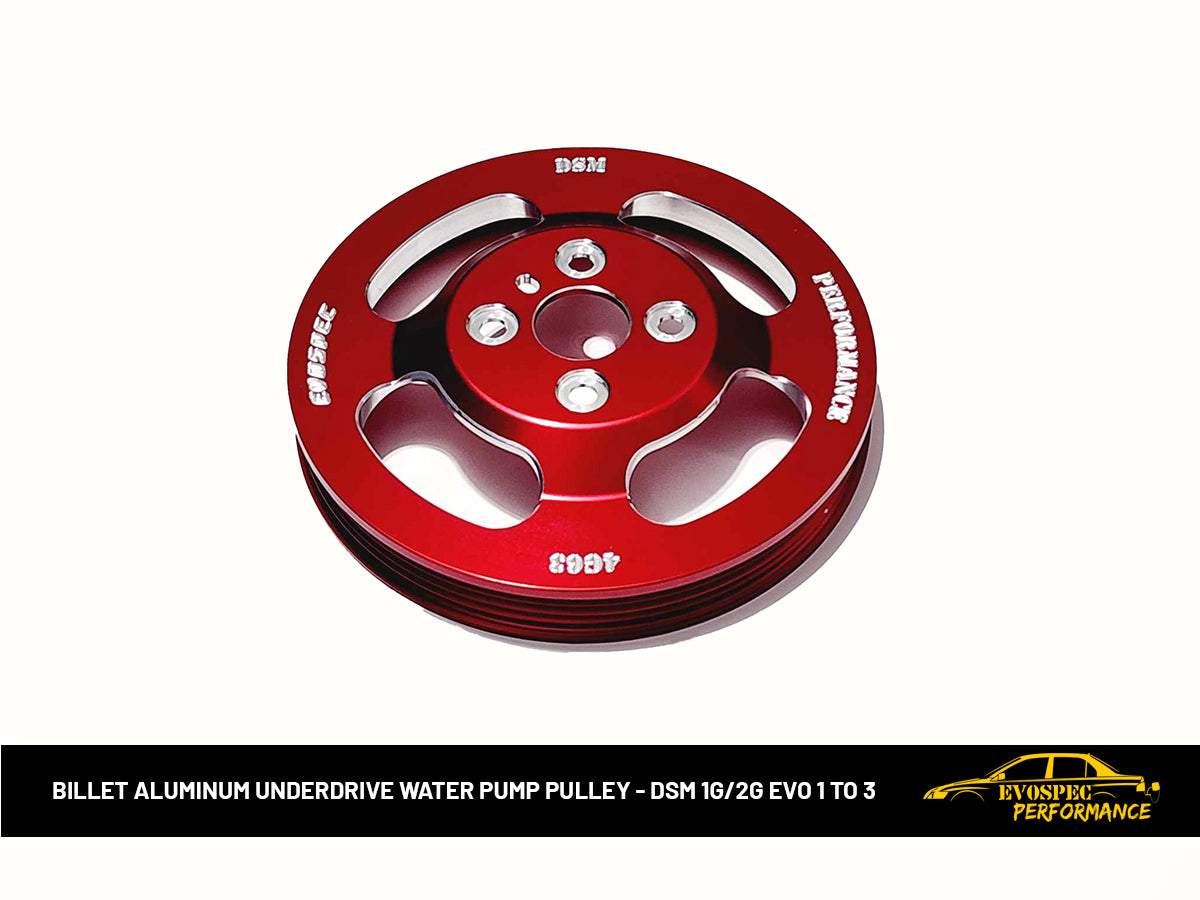 Billet Aluminum Underdrive Water Pump Pulley - DSM 1G/2G Evo 1 to 3 image 3