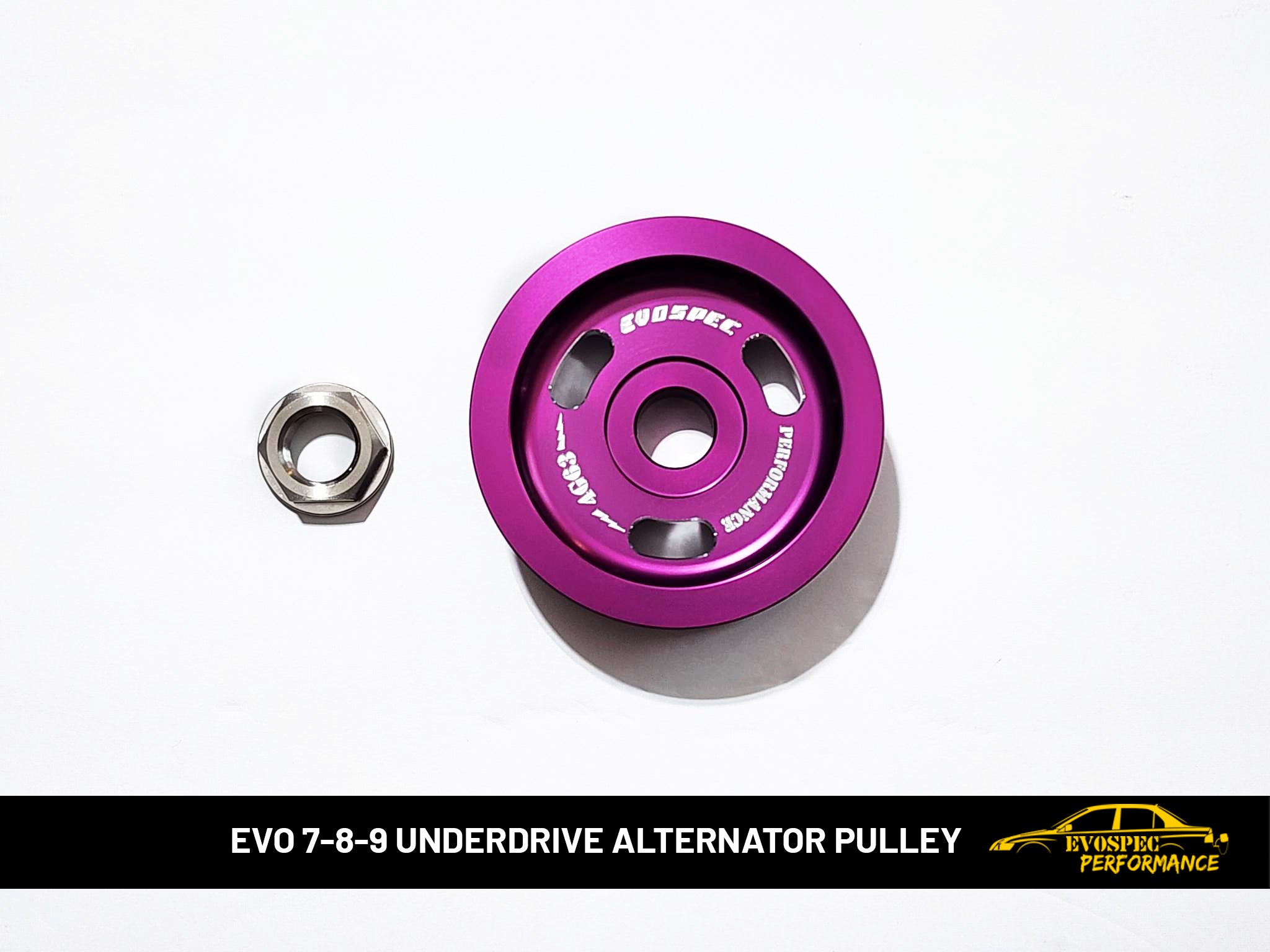 Evo 7 -8 -9 Underdrive Alternator pulley - Purple Anodized image