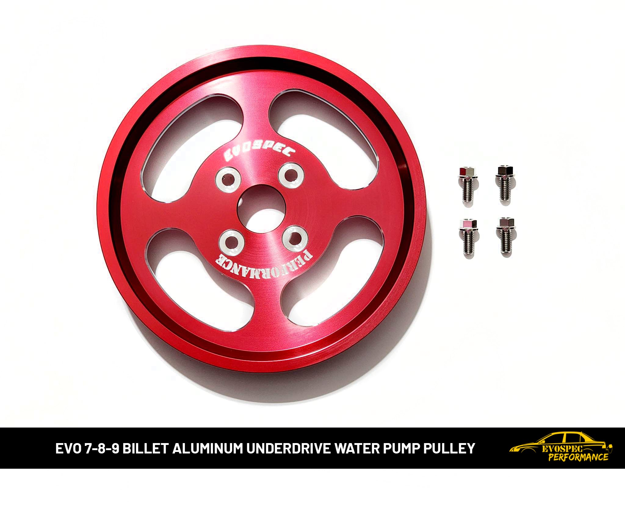Billet Aluminum Underdrive Water Pump Pulley - Evo 4/5/6/7/8/9 image 3