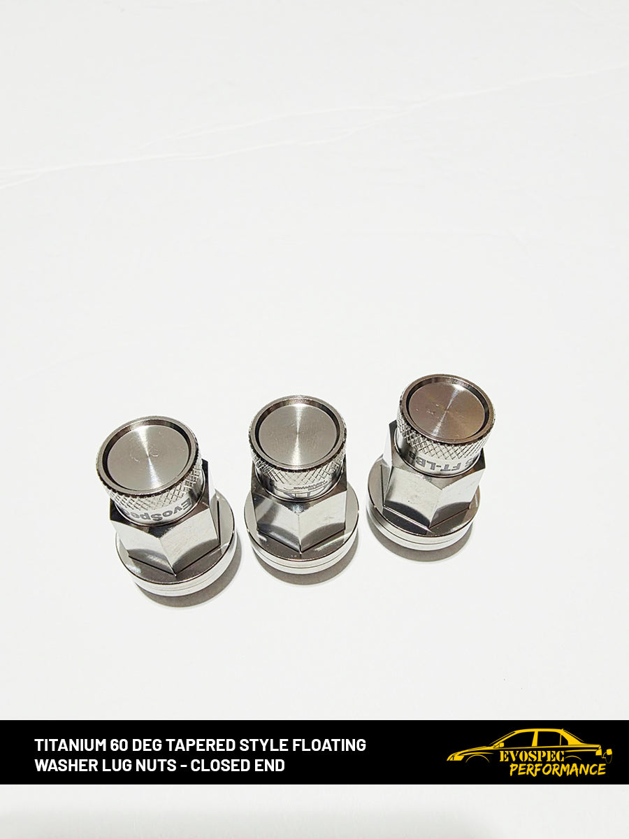 EvoSpec TITANIUM 60 degree tapered style floating washer lug nuts