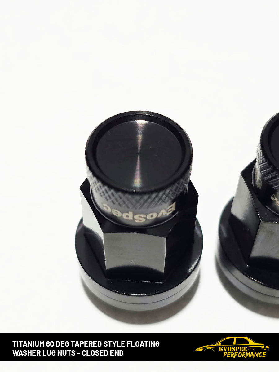 EvoSpec TITANIUM 60 degree tapered style floating washer lug nuts