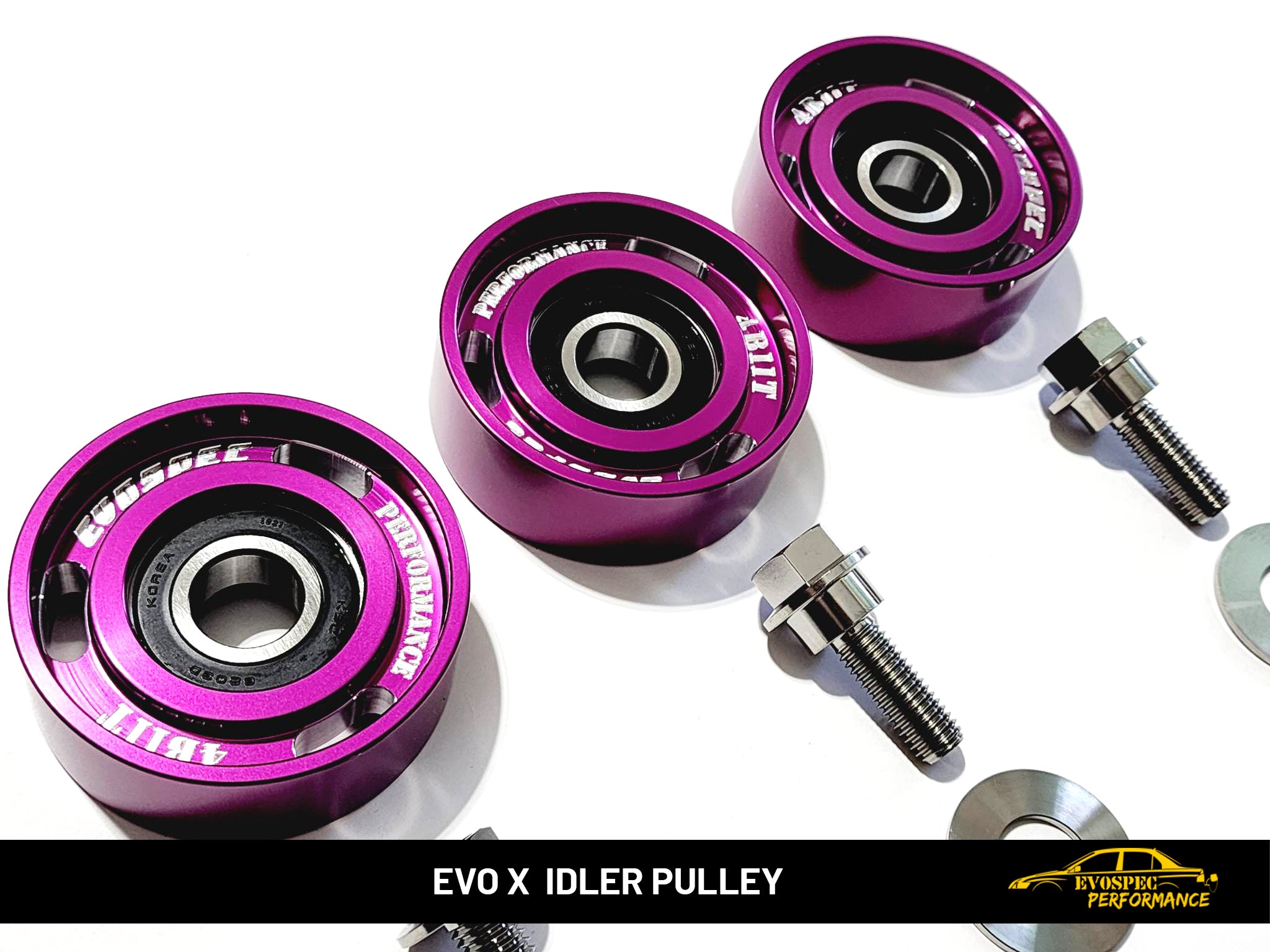Evo X / ralliart 4B11T billet idler pulley kit. image 4