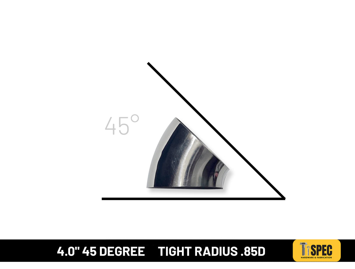 Titanium 4.0 |  45 degree elbow | 0.85D Radius image 0