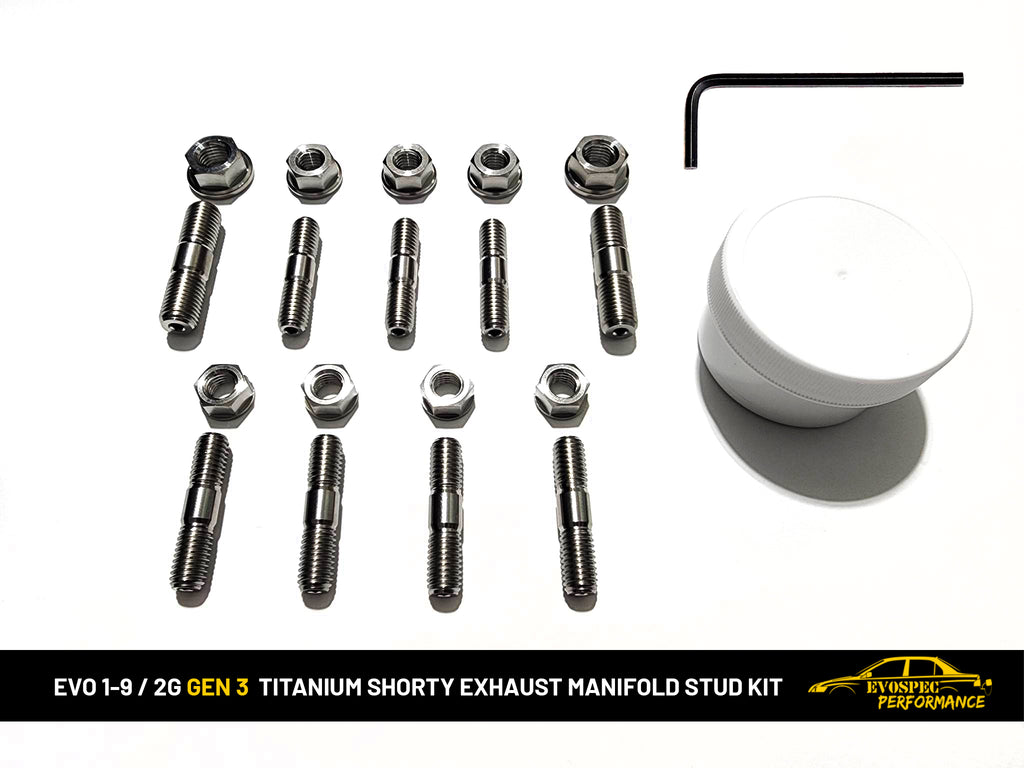 Evo 1-9 and 2G DSM Titanium shorty exhaust manifold stud kit gen3 image 0