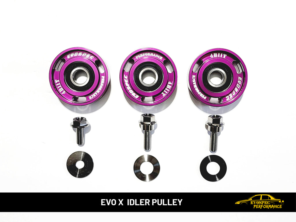 Evo X / ralliart 4B11T billet idler pulley kit. image 5