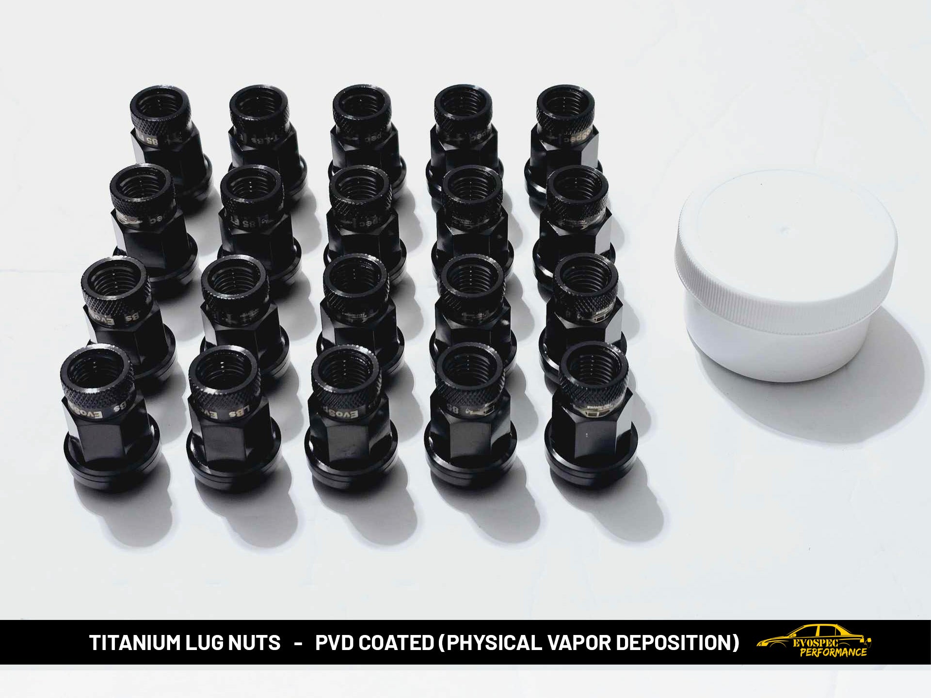 EvoSpec TITANIUM 60 degree tapered style floating washer lug nuts