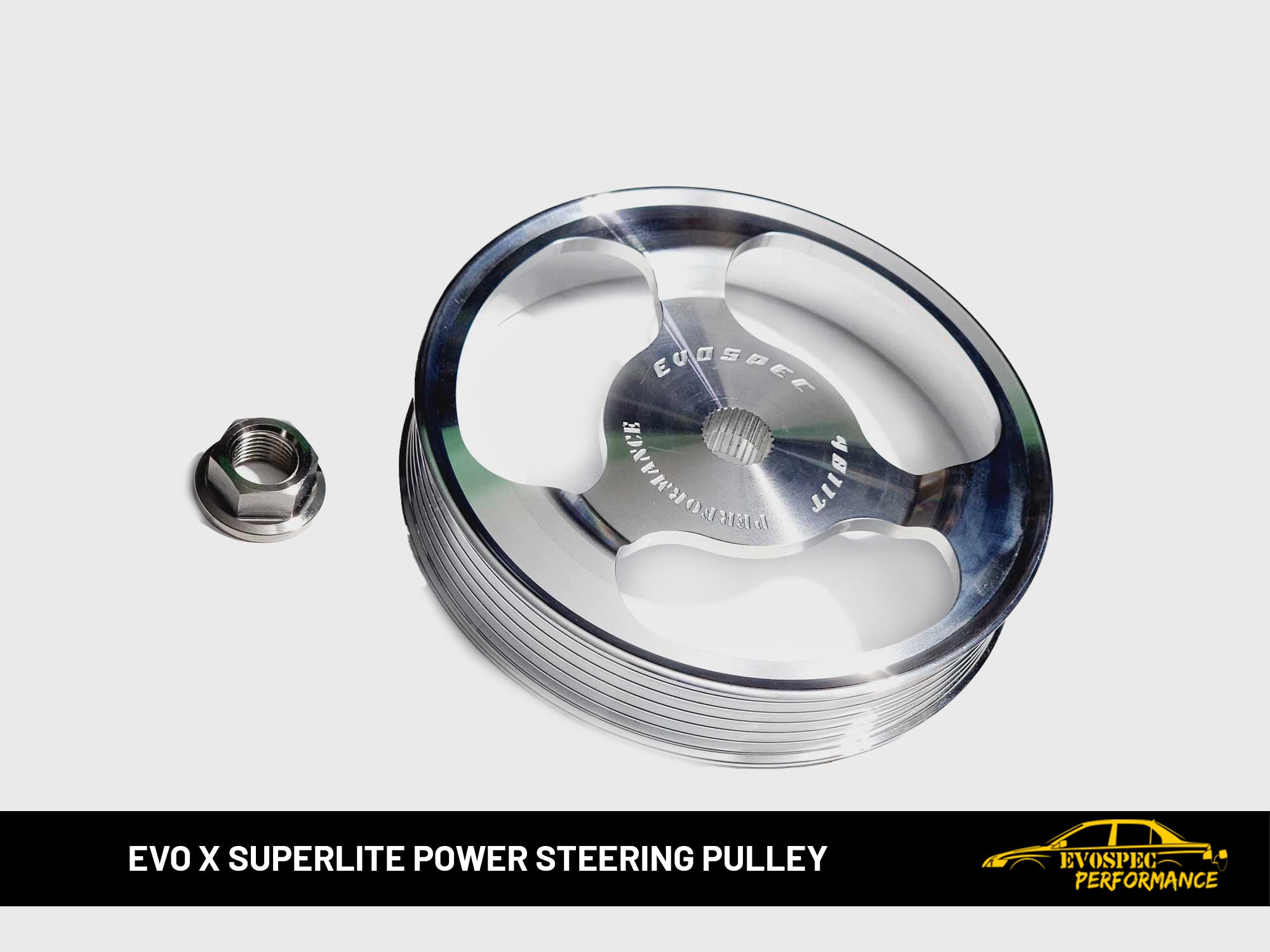 Evo X Superlite Power Steering Pulley image 3