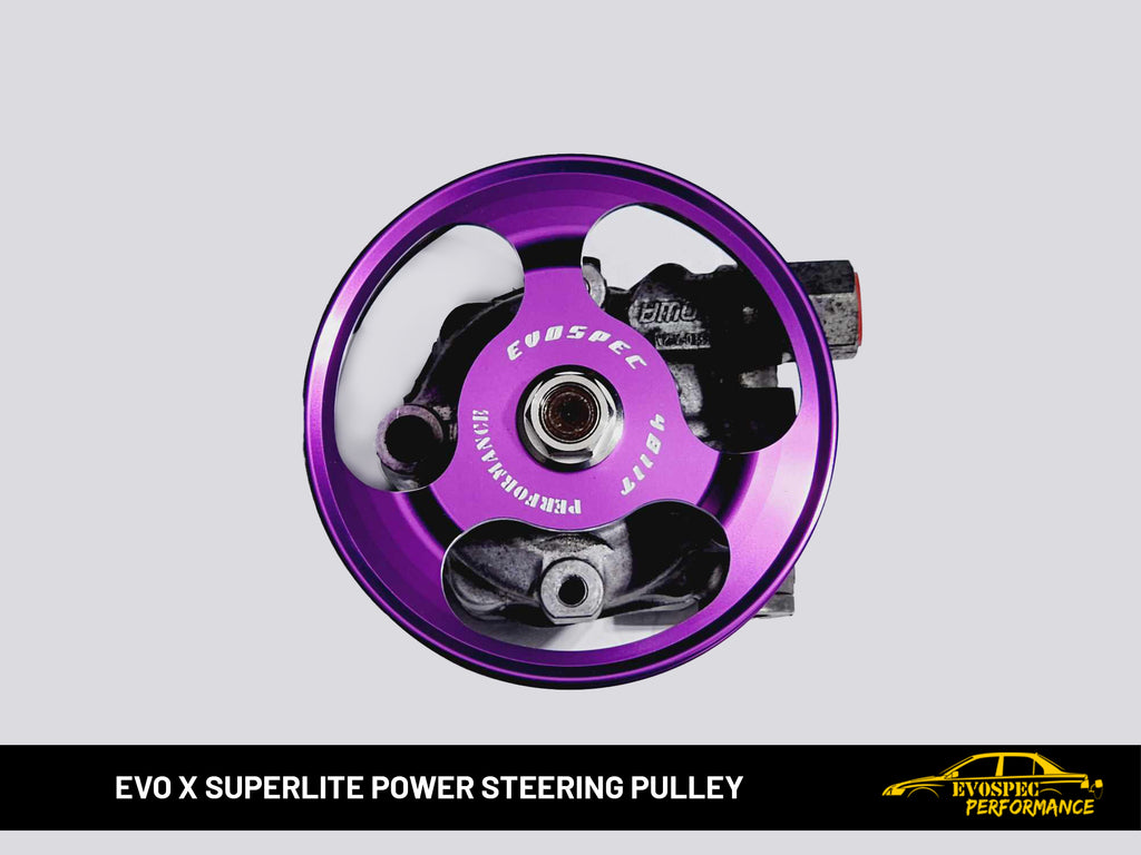 Evo X Superlite Power Steering Pulley - Purple Anodized image