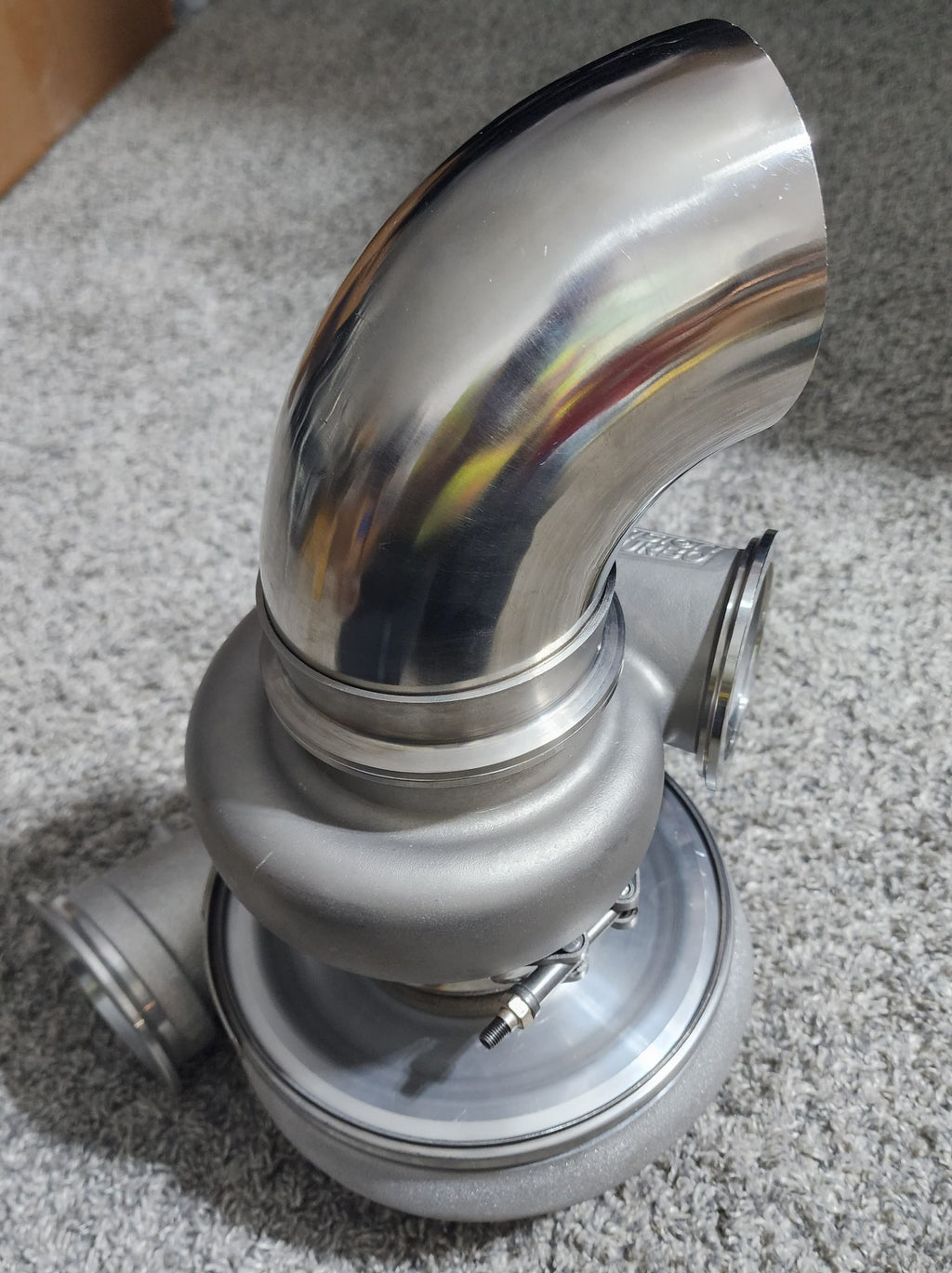 PTE sportsman V-band turbine housing flange to 4.0 inch tubing image 1