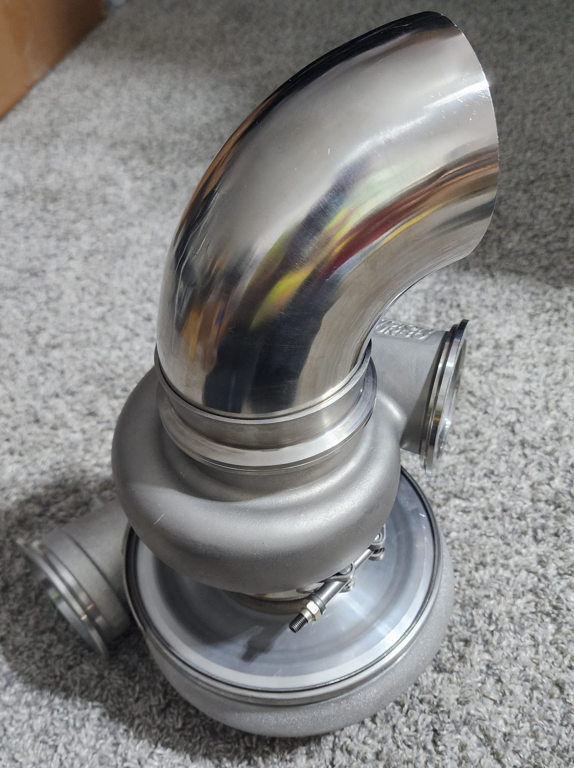 PTE sportsman V-band turbine housing flange to 4.0 inch tubing image 1