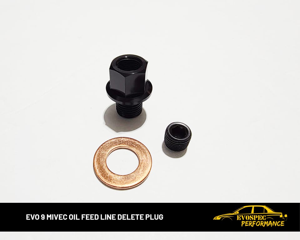 Evo 9 mivec oil feed line delete plug